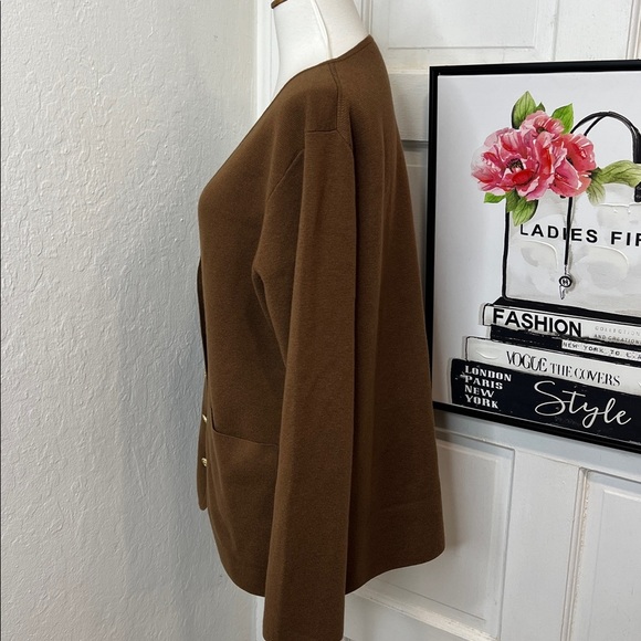 J. Crew Giselle V-Neck Sweater Blazer in Brown Size S - Picture 4 of 9